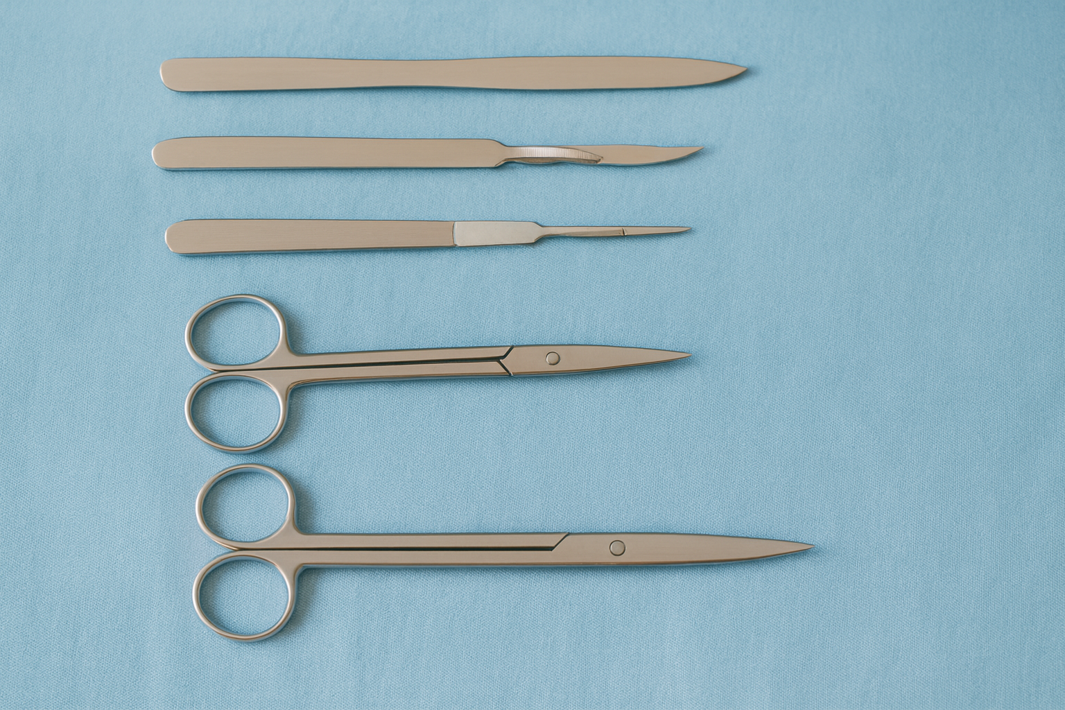 Surgical Instrucments on blue background
